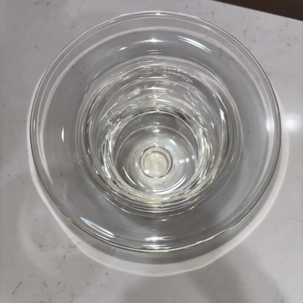 Hand Blown Clear Glass Urn Pedestal Hurricane Vase 12” Heavy